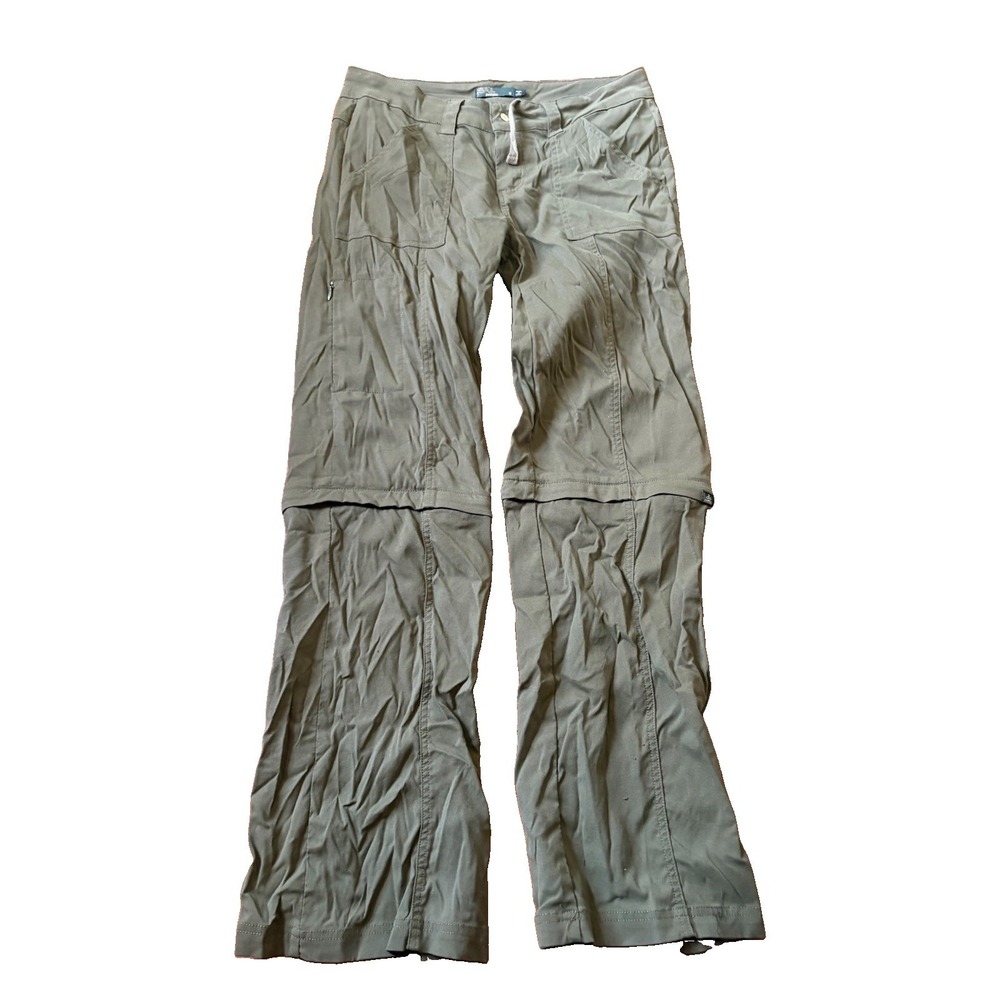 PrAna Women's Green Convertible Pants Zip Off Shorts Size 6